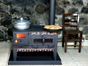 FR-5090 Yandan Fırınlı Şömine Soba, Tuğlalı Odun Kömür Kuzinesi resmi
